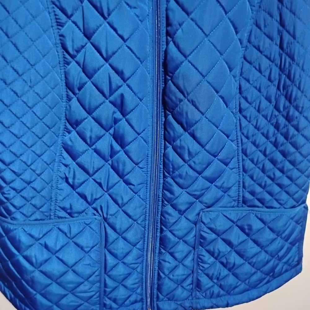 Calvin Klein Quilted Vest Blue Hand Warmer Style Pockets Sz XS - Picture 7 of 13